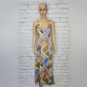 *NWT L'agence Womens Multi Mixed print maxi slip dress Sz 2